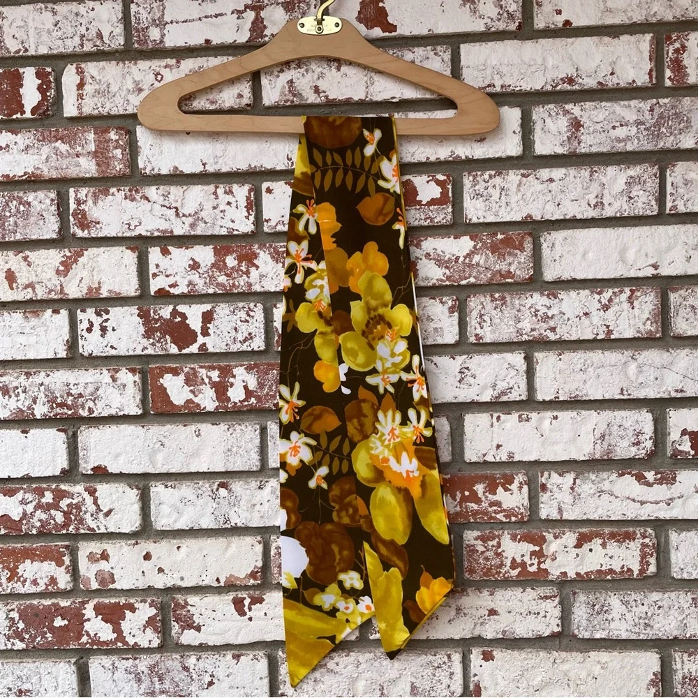 Vintage | 70s Floral Long Head Wrap Scarf